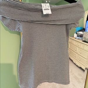 Striped off the shoulder top